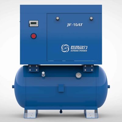 Jufeng 10HP 7.5kW Compresor de aire de tornillo de imán permanente de una sola fase